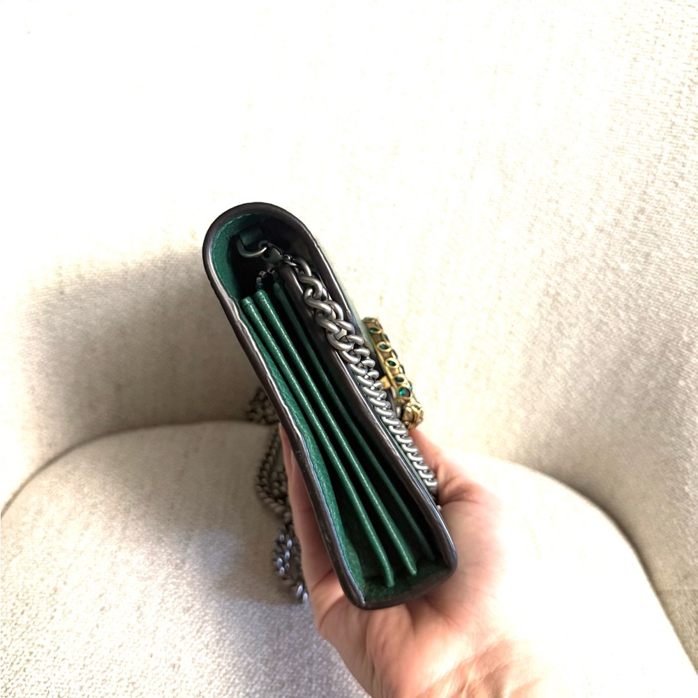 Authentic Gucci Dionysus mini bag emerald green leather silver chain strap - Picture 15 of 16